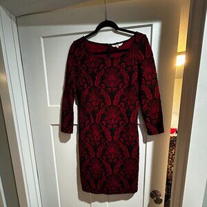 Red and Black BB Dakota Brocade Dress